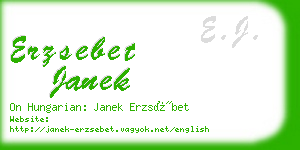 erzsebet janek business card